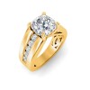 4 Ct Cushion Lab Diamond Channel Set Wide Band Engagement Ring