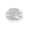 3 Ct Elongated Cushion Lab Diamond Channel Set Wide Band Engagement Ring
