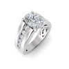 3 Ct Elongated Cushion Lab Diamond Channel Set Wide Band Engagement Ring