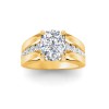 4 Ct Elongated Cushion Lab Diamond Channel Set Wide Band Engagement Ring