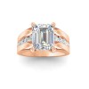 6 Ct Emerald Lab Diamond Channel Set Wide Band Engagement Ring