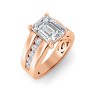 6 Ct Emerald Lab Diamond Channel Set Wide Band Engagement Ring