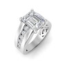 6 Ct Emerald Lab Diamond Channel Set Wide Band Engagement Ring