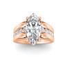 5 Ct Marquise Colorless Lab Diamond Channel Set Wide Band Engagement Ring