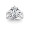 4 Ct Marquise Lab Diamond Channel Set Wide Band Engagement Ring