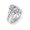 4 Ct Marquise Lab Diamond Channel Set Wide Band Engagement Ring