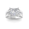 2 Ct Princess Moissanite Channel Set Wide Band Engagement Ring