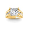 3 Ct Princess Lab Diamond Channel Set Wide Band Engagement Ring