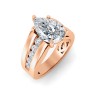 2 Ct Pear Colorless Lab Diamond Channel Set Wide Band Engagement Ring