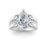 3 Ct Pear Moissanite Channel Set Wide Band Engagement Ring