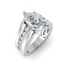 3 Ct Pear Moissanite Channel Set Wide Band Engagement Ring