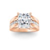 4 Ct Radiant Colorless Lab Diamond Channel Set Wide Band Engagement Ring