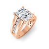 4 Ct Radiant Colorless Lab Diamond Channel Set Wide Band Engagement Ring