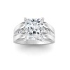 3 Ct Radiant Colorless Lab Diamond Channel Set Wide Band Engagement Ring