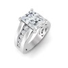 3 Ct Radiant Colorless Lab Diamond Channel Set Wide Band Engagement Ring