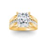 3 Ct Radiant Lab Diamond Channel Set Wide Band Engagement Ring