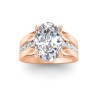 2 Ct Oval Lab Diamond Channel Set Wide Band Engagement Ring