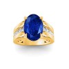 5 Ct Oval Sapphire & Lab Diamond Channel Set Wide Band Engagement Ring