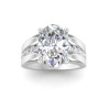 5 Ct Oval Lab Diamond Channel Set Wide Band Engagement Ring
