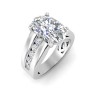 5 Ct Oval Lab Diamond Channel Set Wide Band Engagement Ring