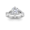 5 Ct Cushion Moissanite & .33 Ctw Lab Diamond Classic Twisted Vine Engagement Ring
