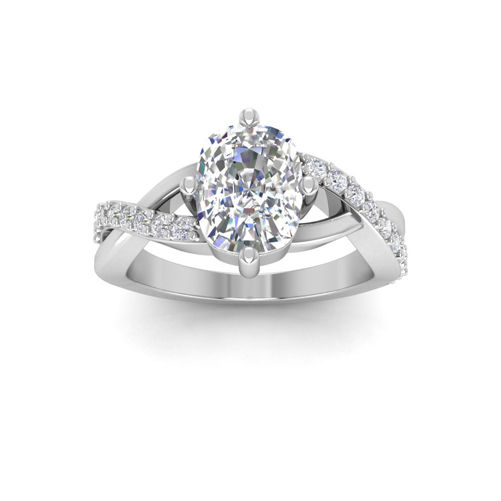 2.5 Ct Elongated Cushion Lab Diamond & .33 Ctw Classic Twisted Vine Engagement Ring