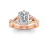 3 Ct Emerald Lab Diamond & .33 Ctw Classic Twisted Vine Engagement Ring
