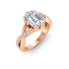 3 Ct Emerald Lab Diamond & .33 Ctw Classic Twisted Vine Engagement Ring