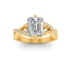 3 Ct Emerald Moissanite & .33 Ctw Lab Diamond Classic Twisted Vine Engagement Ring