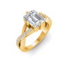 3 Ct Emerald Moissanite & .33 Ctw Lab Diamond Classic Twisted Vine Engagement Ring