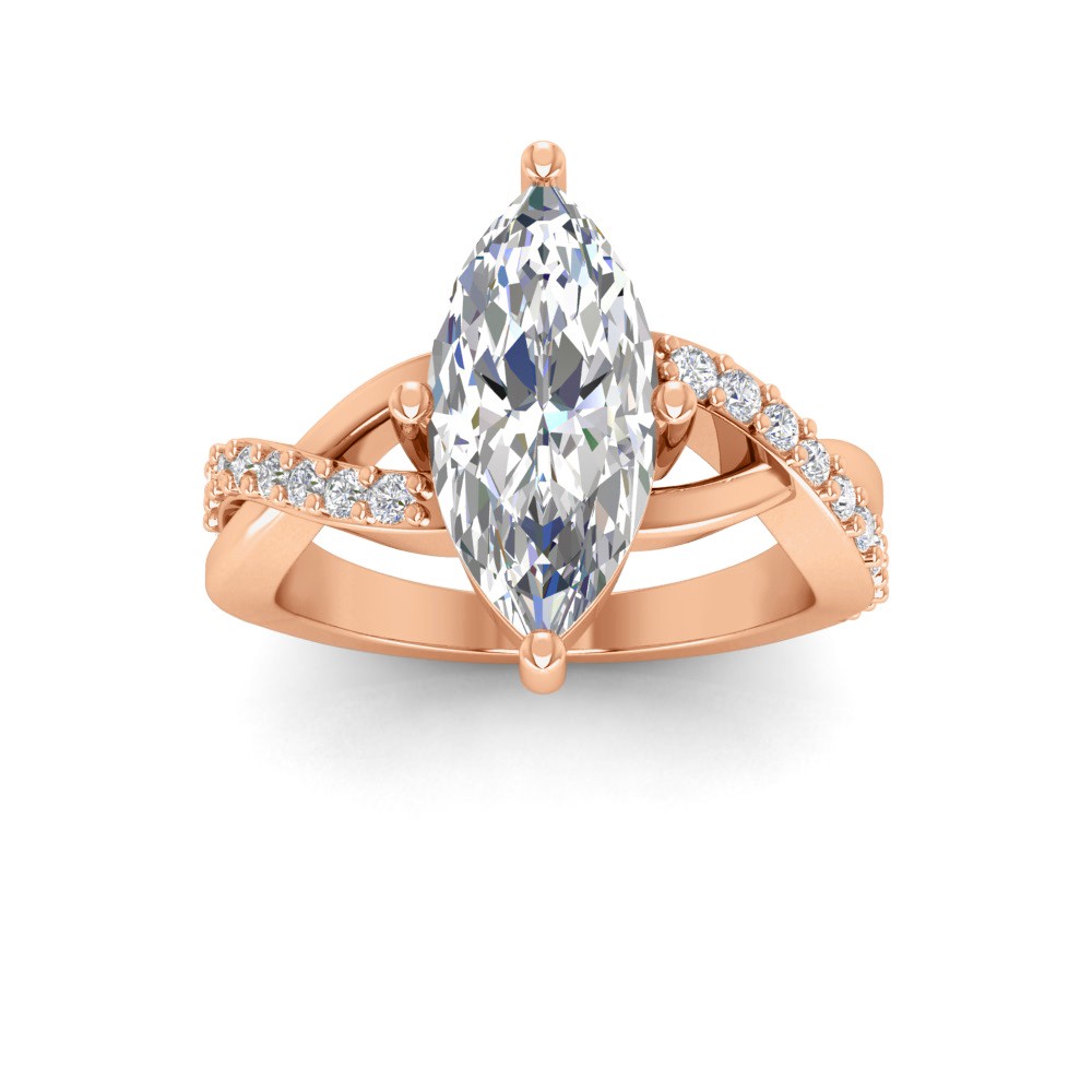 3.83 Ctw Marquise CZ Classic Twisted Vine Engagement Ring