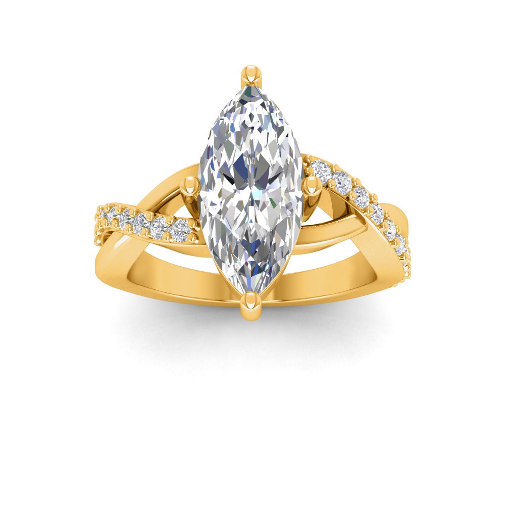 3.5 Ct Marquise Lab Diamond & .33 Ctw Classic Twisted Vine Engagement Ring