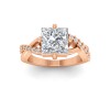 3 Ct Princess Premium Lab Diamond & .33 Ctw Classic Twisted Vine Engagement Ring