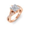 3 Ct Princess Premium Lab Diamond & .33 Ctw Classic Twisted Vine Engagement Ring