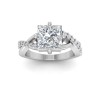 3.5 Ct Princess Moissanite & .33 Ctw Lab Diamond Classic Twisted Vine Engagement Ring