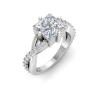 3.5 Ct Princess Moissanite & .33 Ctw Lab Diamond Classic Twisted Vine Engagement Ring