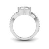 3.5 Ct Princess Moissanite & .33 Ctw Lab Diamond Classic Twisted Vine Engagement Ring