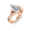 4 Ct Pear Moissanite & .33 Ctw Lab Diamond Classic Twisted Vine Engagement Ring