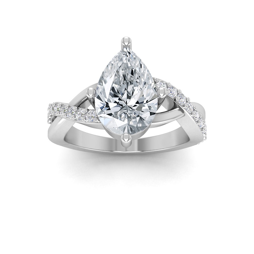 5.33 Ctw Pear CZ Classic Twisted Vine Engagement Ring