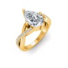 3.5 Ct Pear Lab Diamond & .33 Ctw Classic Twisted Vine Engagement Ring
