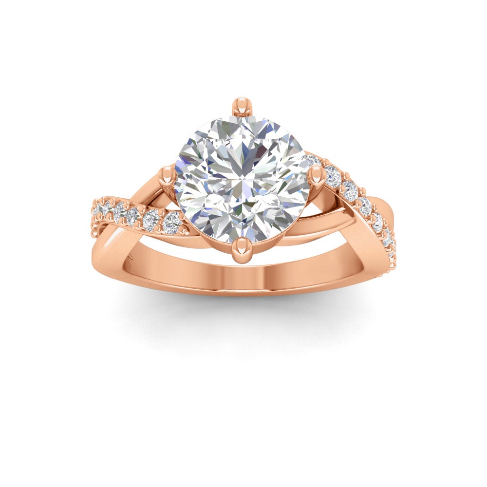 2.5 Ct Round Premium Lab Diamond & .33 Ctw Classic Twisted Vine Engagement Ring