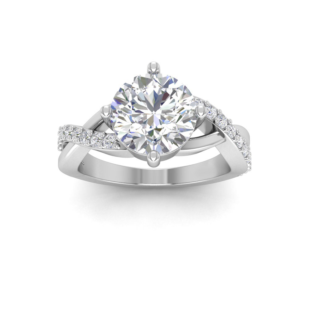 3.83 Ctw Round CZ Classic Twisted Vine Engagement Ring