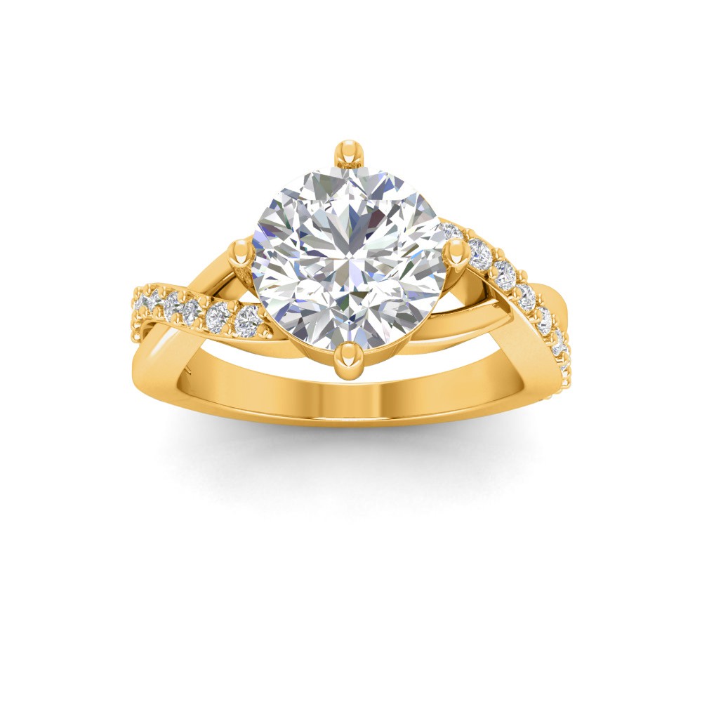 3.5 Ct Round Premium Lab Diamond & .33 Ctw Classic Twisted Vine Engagement Ring