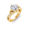 3.5 Ct Round Premium Lab Diamond & .33 Ctw Classic Twisted Vine Engagement Ring