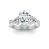 4 Ct Radiant Premium Lab Diamond & .33 Ctw Classic Twisted Vine Engagement Ring