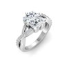 4 Ct Radiant Premium Lab Diamond & .33 Ctw Classic Twisted Vine Engagement Ring