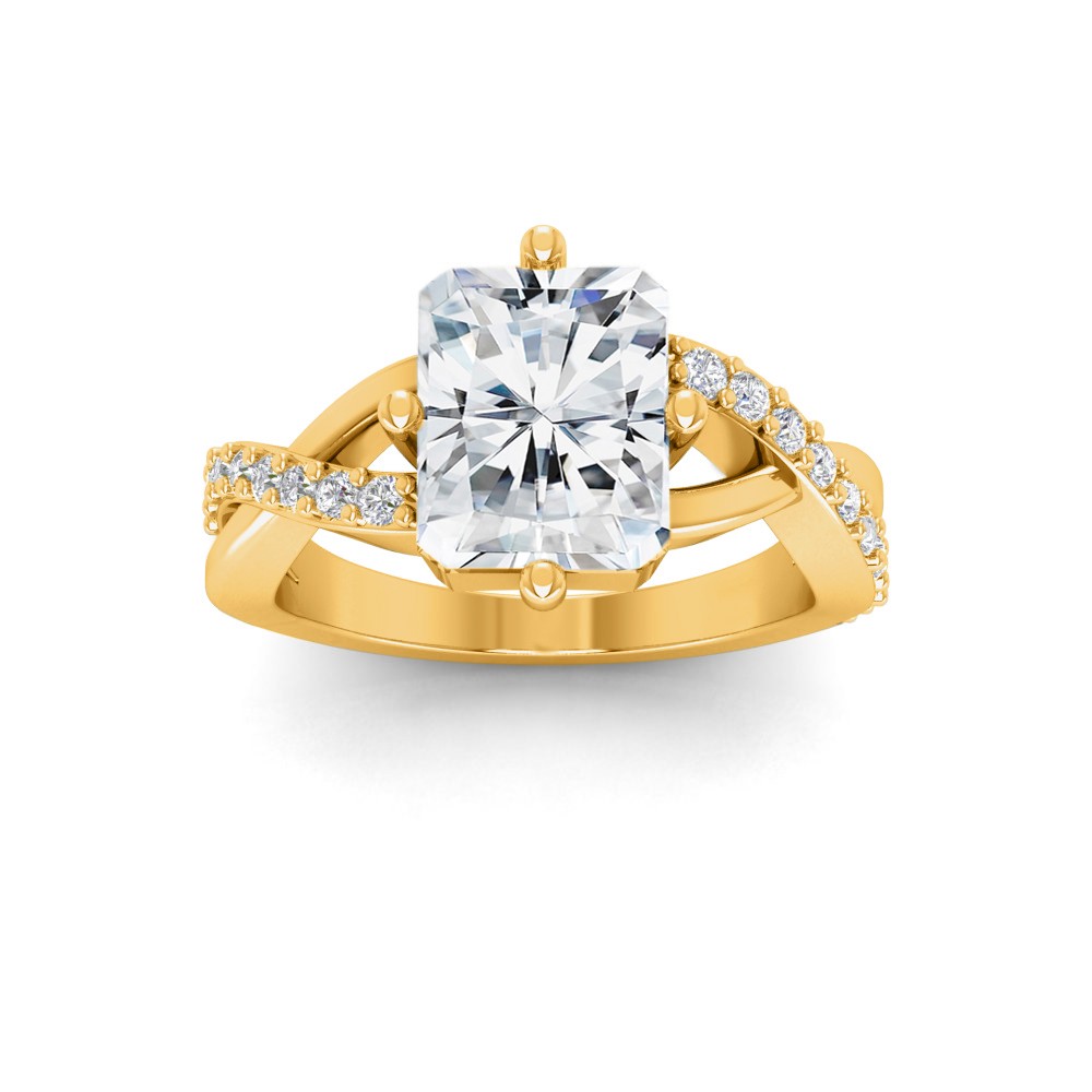 3 Ct Radiant Lab Diamond & .33 Ctw Classic Twisted Vine Engagement Ring