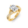 3 Ct Radiant Lab Diamond & .33 Ctw Classic Twisted Vine Engagement Ring