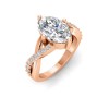5 Ct Oval Lab Diamond & .33 Ctw Classic Twisted Vine Engagement Ring