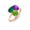 3 Ctw Birthstone Pear, Oval & Round Toi et Moi Three Stone Ring